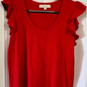 LOFT Scarlet Ruffle Sleeve Blouse
